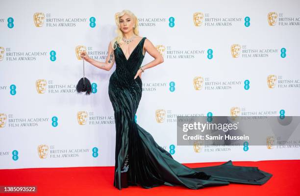 Lady Gaga attends the EE British Academy Film Awards 2022 at Royal Albert Hall on March 13, 2022 in London, England.