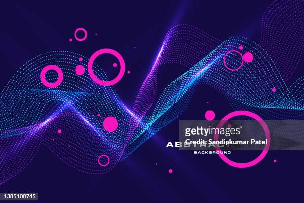 curved particle backgrounds intertwined - neon circle stock illustrations