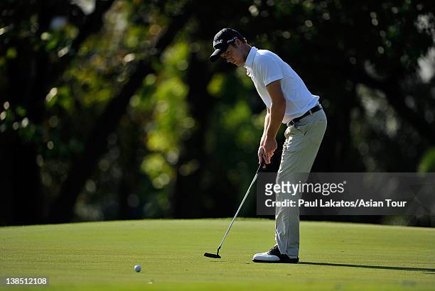 Kieren Pratt of Australia competes during the Pro-am event ahead of the ICTSI Philippine Open at Wack Wack Golf and Country Club on February 8, 2012...