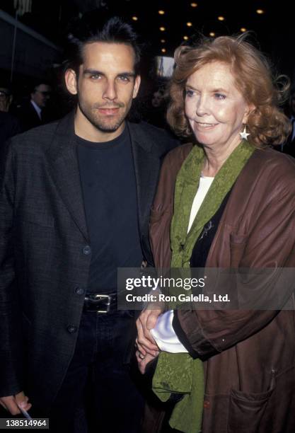 Ben Stiller and Anne Meara attend the opening of "Passion" on May 9, 1994 at the Plymouth Theater in New York City.