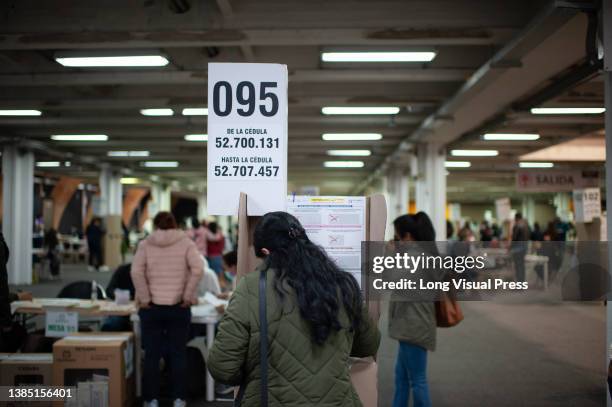 People vote during the 2022 Congressional elections in Colombia, on March 13 in Bogota, Colombia. Colombia is set to elect congress on March 13 and...