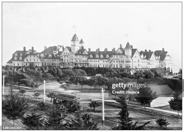 antique travel photographs of california: hotel coronado, san diego - hotel coronado stock illustrations