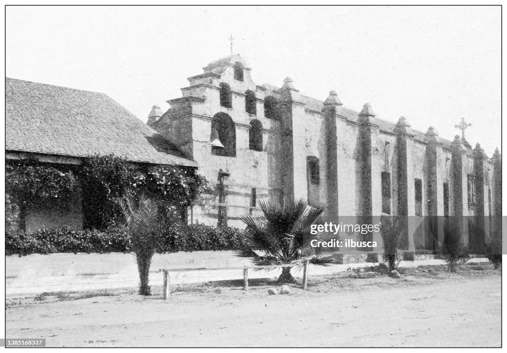 Antique travel photographs of California: San Gabriel Mission Church