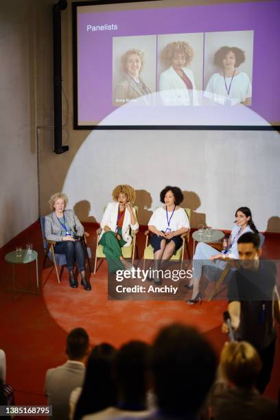 women in stem: a panel discussion - q and a panel stock pictures, royalty-free photos & images