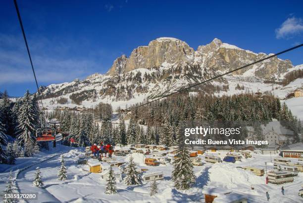 winter landscape in the dolomites - cortina stock pictures, royalty-free photos & images