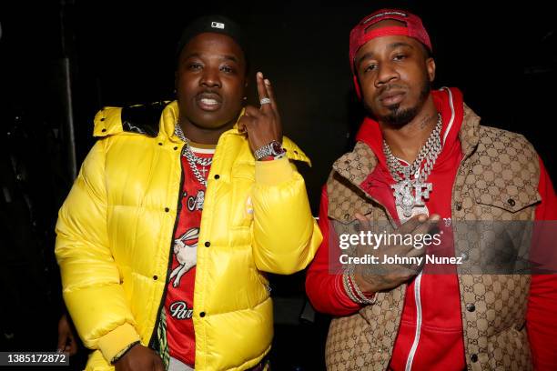 Troy Ave and Benny the Butcher attend Tana Talk 4 Listening Party on March 12, 2022 in New York City.