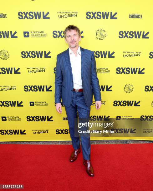 Ethan Hawke attends the premiere of "The Last Movie Stars" during the 2022 SXSW Conference and Festival - Day 4 at the Paramount Theatre on March 14,...