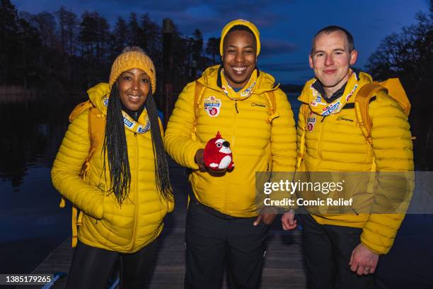 The One Show's Angelica Bell with Team Yellow during The One Show Red Nose and Spoon Race 2022 on March 4,2002 in the Lake District, England. The One...