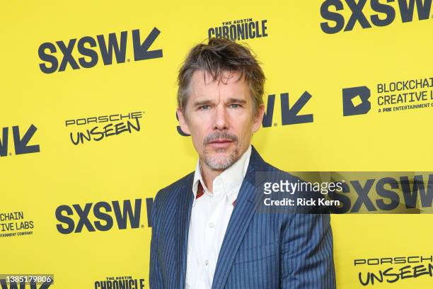Ethan Hawke attends the world premiere of 'The Last Movie Stars' during the 2022 SXSW Conference And Festival at the Paramount Theatre on March 14,...