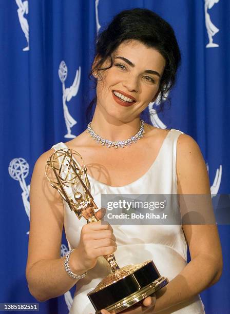 Emmy Winner Julianna Margulies backstage at the Emmy Awards Show, September 10,1995 in Pasadena, California.