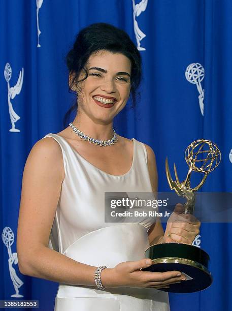 Emmy Winner Julianna Margulies backstage at the Emmy Awards Show, September 10,1995 in Pasadena, California.