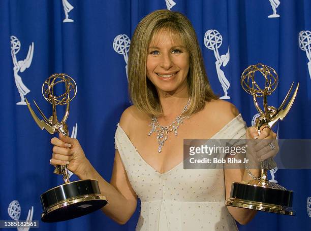 Emmy Winner Barbra Streisand backstage at the Emmy Awards Show, September 10,1995 in Pasadena, California.
