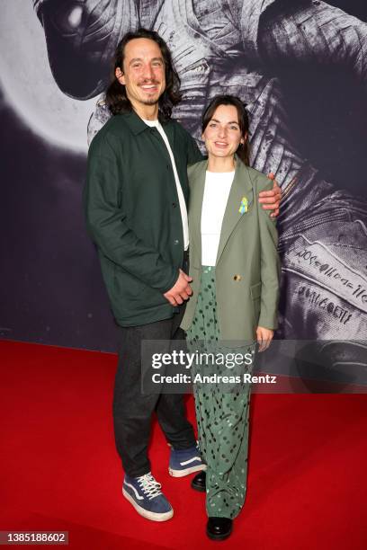 Laurence Rupp and Paula Schramm attend a special screening of "Moon Knight" at Bode Museum on March 14, 2022 in Berlin, Germany.