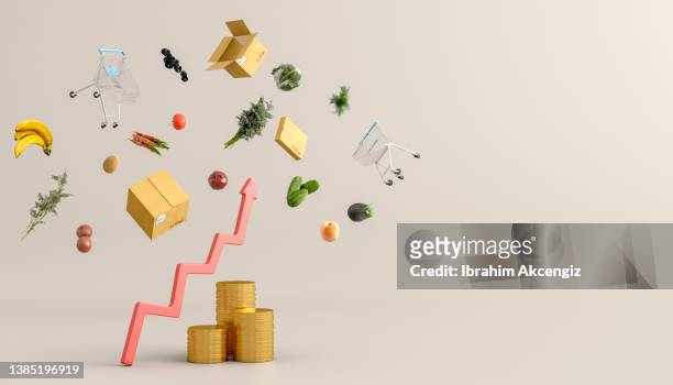 inflation concept - food imagens e fotografias de stock