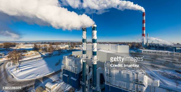 biokraftstoff-kesselhaus - district heating stock-fotos und bilder