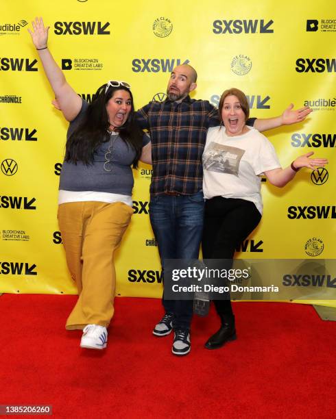 Nancy Jundi, Kip Kroeger and Melissa Brown Mccoy attend Ted Lasso Strikes Back during the 2022 SXSW Conference and Festivals at Austin Convention...