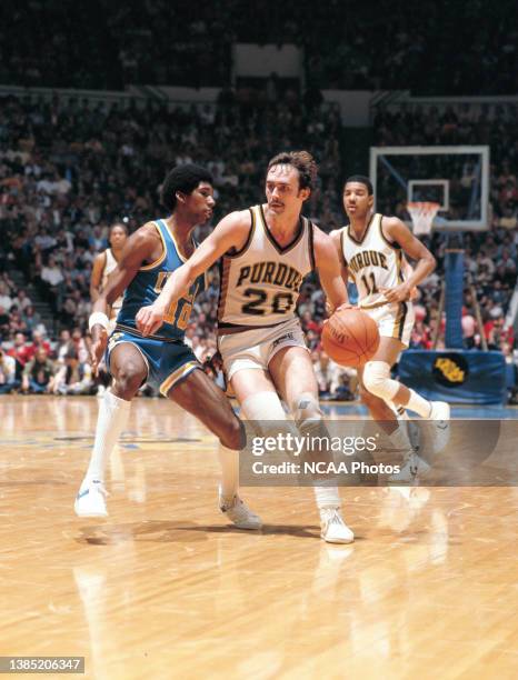 Guard Rod Foster and Purdue guard Brian Walker during the NCAA Men's National Basketball Final Four semifinal game held in Indianapolis, IN, at the...