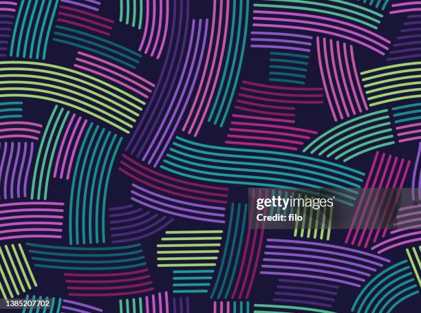 seamless patchwork textured lines background - textile patch stock illustrations