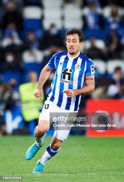 Mikel Oyarzabal of Real Sociedad looks on during the LaLiga Santander match between Real Sociedad and Deportivo Alaves at Reale Arena on March 13,...