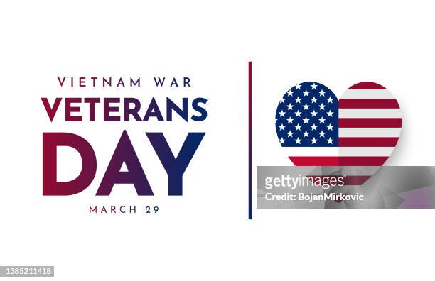 ilustrações de stock, clip art, desenhos animados e ícones de vietnam war veterans day card. vector - american flag art