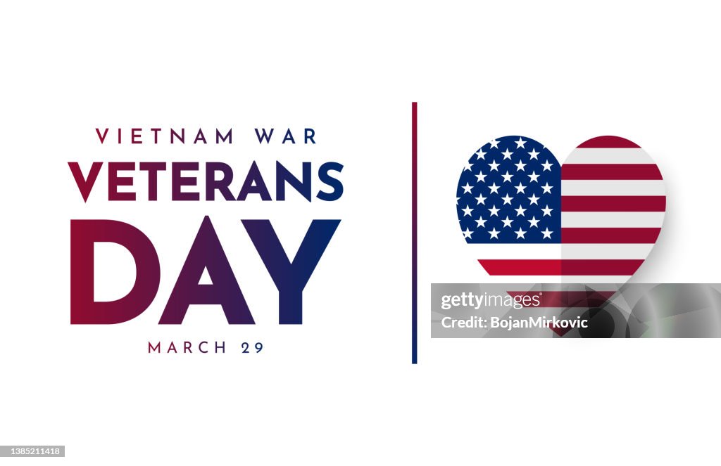 Vietnam War Veterans Day card. Vector
