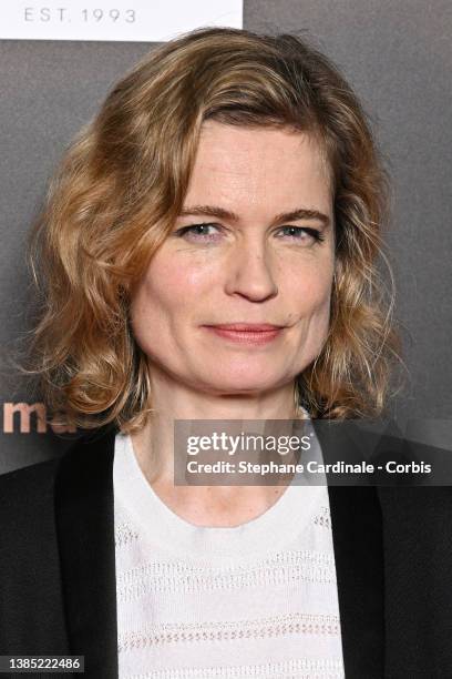 Sarah Biasini attends the "Romy Schneider" Exhibition at La Cinematheque at Cinematheque Francaise on March 14, 2022 in Paris, France.
