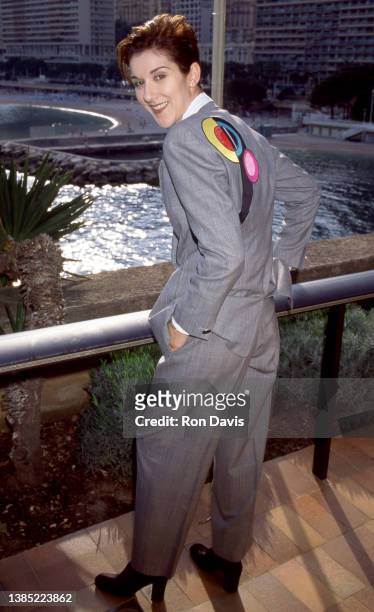 French Canadian singer and businesswoman Celine Dion, poses for a portrait at the 1995 World Music Awards on May 3, 1995 in Monte Carlo, Monaco.