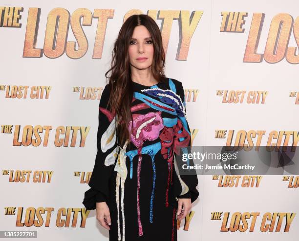 Sandra Bullock attends a screening of "The Lost City" at the Whitby Hotel on March 14, 2022 in New York City.