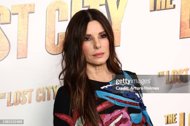 Sandra Bullock attends a screening of "The Lost City" at the Whitby Hotel on March 14, 2022 in New York City.