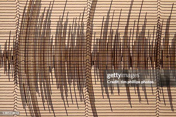 seismograph recording earthquake - earthquake stock pictures, royalty-free photos & images