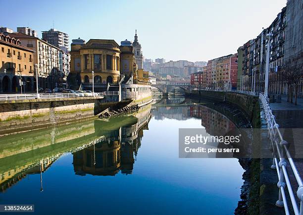 estuary and casco viejo - bilbao stock pictures, royalty-free photos & images