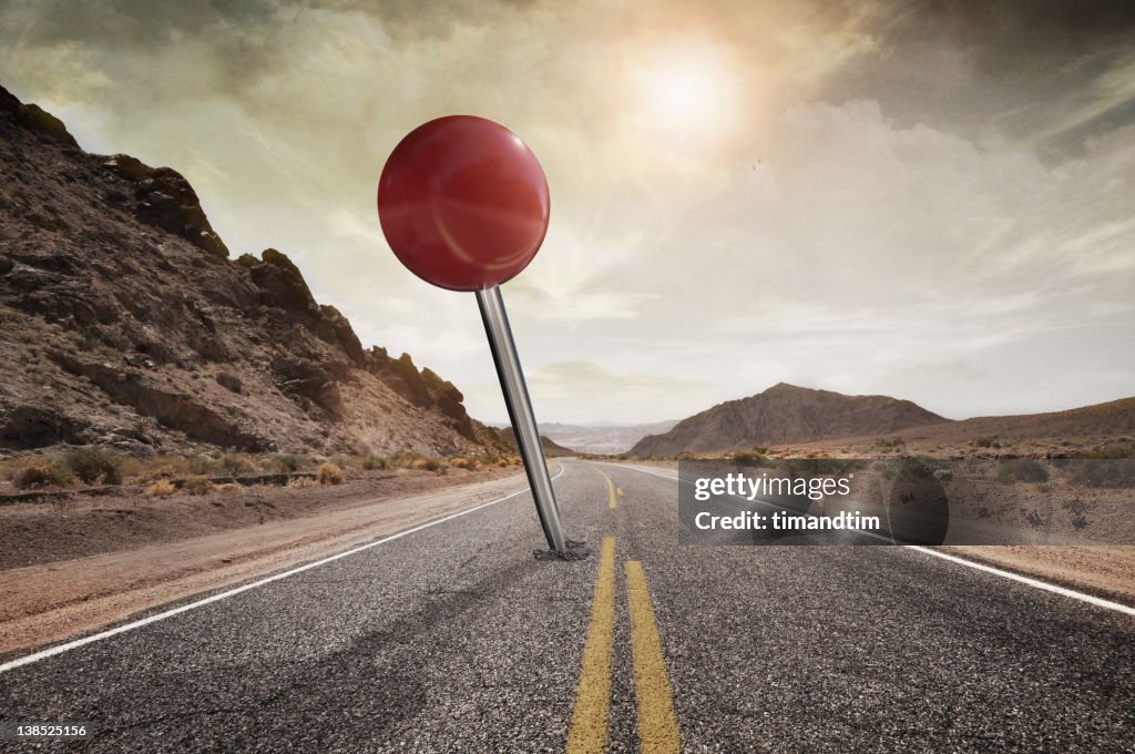 Drooped Pin On The Road High-Res Stock Photo - Getty Images