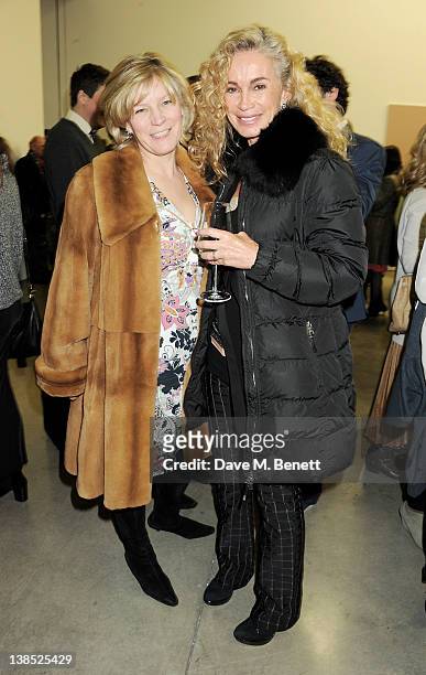 Lady March and Angie Rutherford attend the launch of Louise Fennell's debut novel "Dead Rich" at White Cube on February 8, 2012 in London, England.