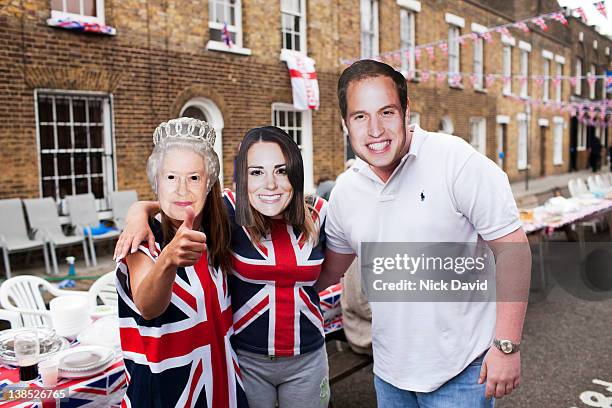 royal wedding street party - prince william stock pictures, royalty-free photos & images