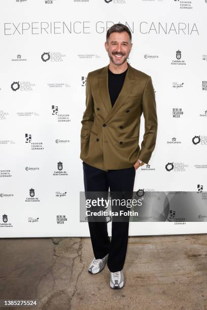 German TV host Jochen Schropp attends the Fashion Council Germany & Cabildo de Gran Canaria Dinner during the Berlin Fashion Week March 2022 at Von...