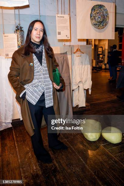 Designer William Fan attends the Fashion Council Germany & Cabildo de Gran Canaria Dinner during the Berlin Fashion Week March 2022 at Von Greifswald...