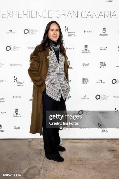 Designer William Fan attends the Fashion Council Germany & Cabildo de Gran Canaria Dinner during the Berlin Fashion Week March 2022 at Von Greifswald...