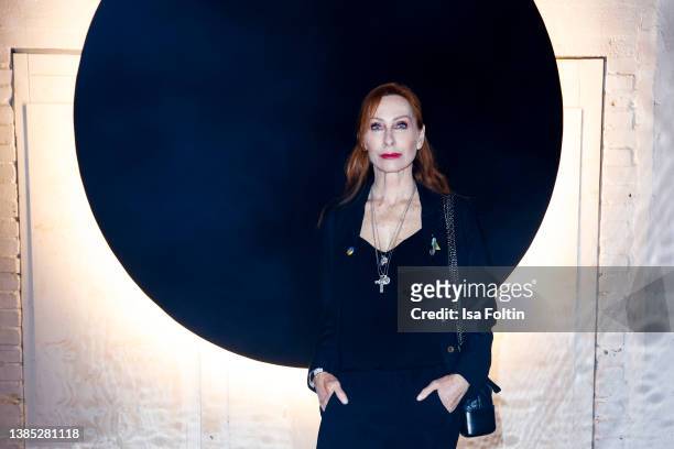 German actress Andrea Sawatzki attends the Fashion Council Germany & Cabildo de Gran Canaria Dinner during the Berlin Fashion Week March 2022 at Von...