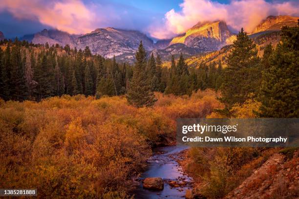 storm_pass_sunrise_2021_2 - estes park stock pictures, royalty-free photos & images