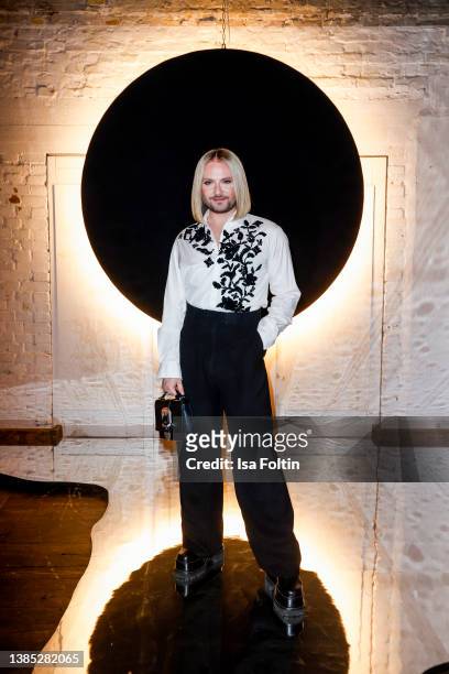 Influencer Strify attends the Fashion Council Germany & Cabildo de Gran Canaria Dinner during the Berlin Fashion Week March 2022 at Von Greifswald on...