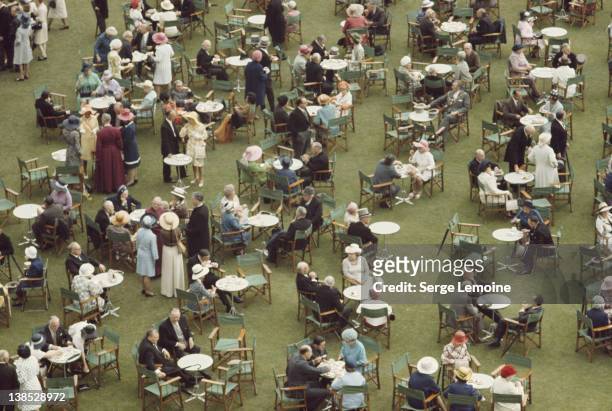 Garden party at Buckingham Palace, London, circa 1980.