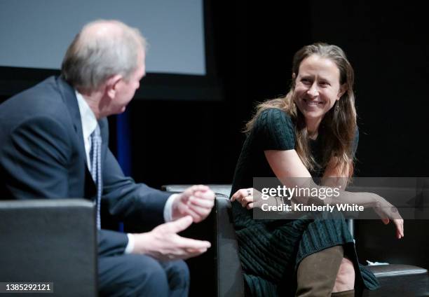 Anne Wojcicki , founder and CEO of 23andMe, and Marcus Wallenberg speak at an event during Prince Daniel's Fellowship entrepreneurial journey on...