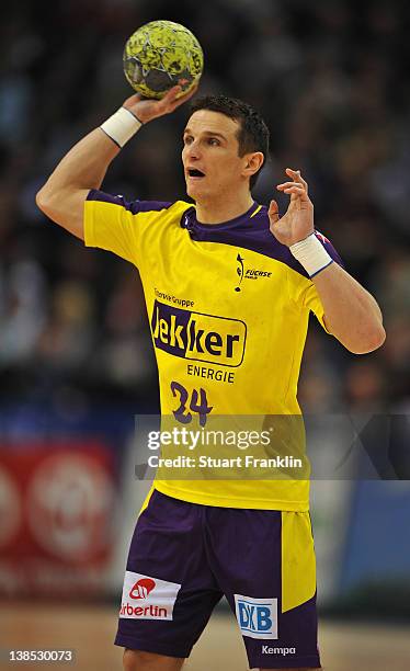 Bartlomiej Jaszka of Berlin in action during the Toyota Bundesliga handball game between HSV Hamburg and Fuechse Berlin at the O2 World on February...