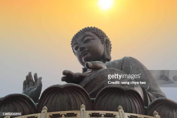 hong kong tian tan buddha series - boeddha's verjaardag stockfoto's en -beelden