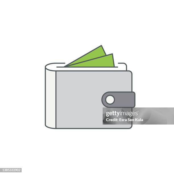 bank statement flat line icon with editable stroke - emblem credit card payment stock illustrations