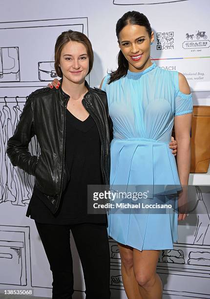 Actresses Shailene Woodley and Paula Patton attend eBay Celebrity and Brad Pitt's Make It Right Celebrate Pop-Up Gallery Exhibition at Chelsea Market...