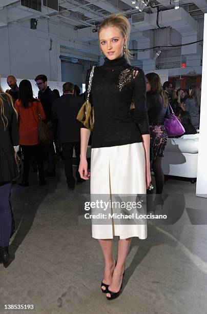 Model Vlada Roslyakova attends eBay Celebrity and Brad Pitt's Make It Right Celebrate Pop-Up Gallery Exhibition at Chelsea Market on February 8, 2012...