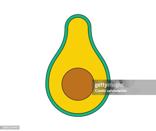 avocado fruit - paleo diet stock illustrations
