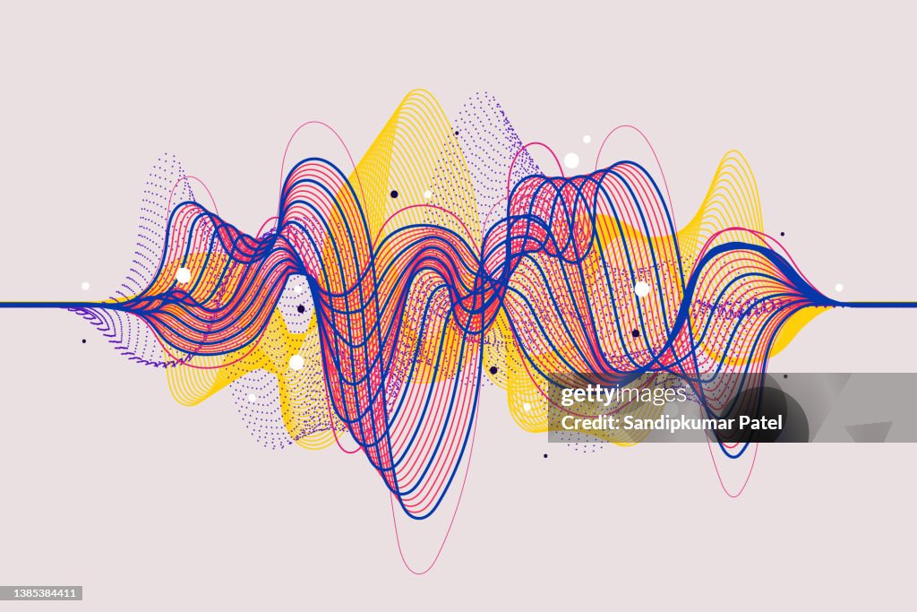 Colorful silhouettes of Sound Waves
