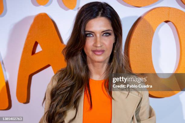 Sara Carbonero attends 'Los Tipos Malos' photocall at Urso Hotel on March 15, 2022 in Madrid, Spain.